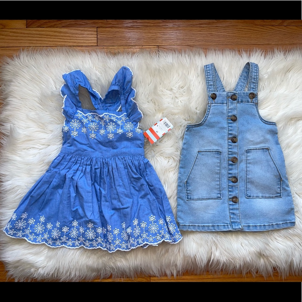Cat and Jack dress Size 2T + Wonder Nation Toddler Girls' Jumper Dress Size 3T